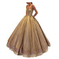 Backless Halter Dress with Shiny Pleated Skirt - Champagne M - dress