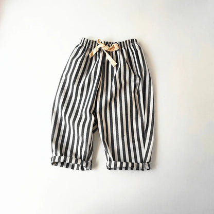 Childrens Linen Pants black