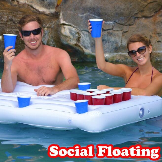 Inflatable Beer Pong Pool Table with Cooler - - pool game