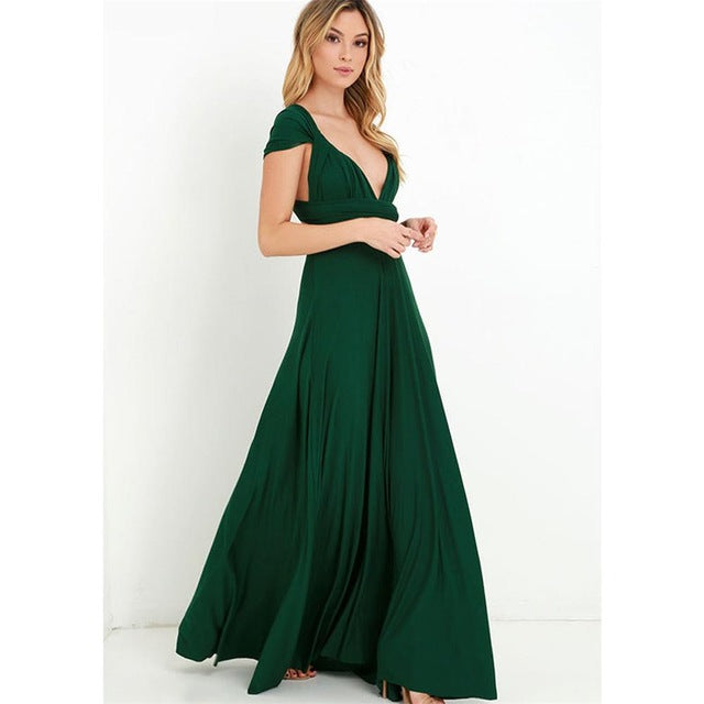 Long Wrap Dress - Green Extra Small - dress