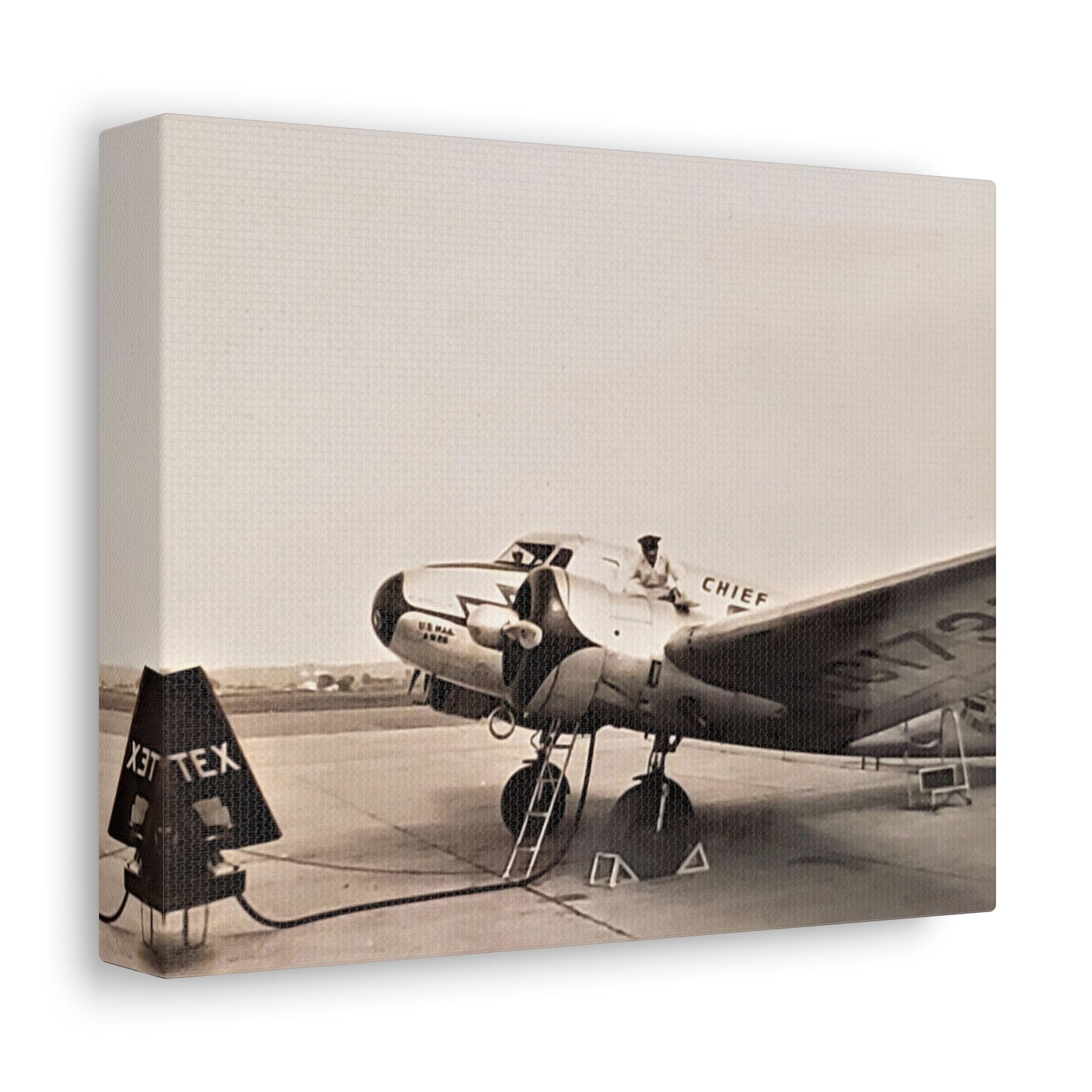 Refueling Mid-Contintent Chief Line Omaha Airport 1939 Stretched Canvas