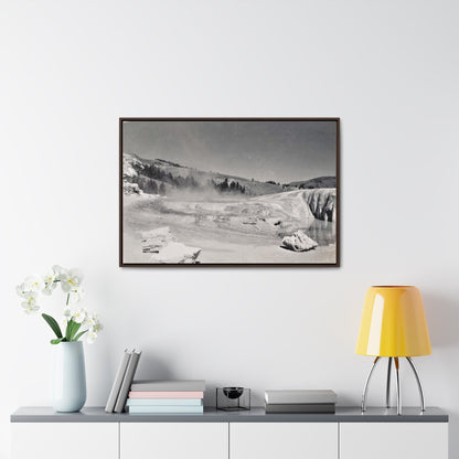 Mammoth Hot Springs Gallery Canvas Wraps Horizontal Frame 36″ x 24″ Walnut Premium Gallery Wraps (1.25″)