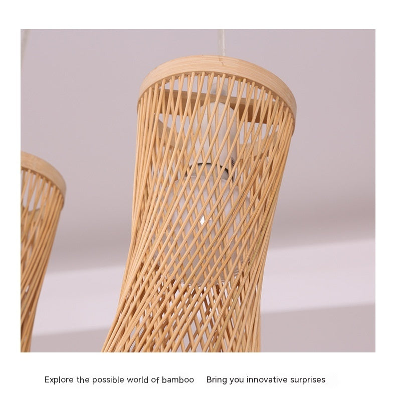 Chinese Style Bamboo Artwork Chandelier - - Lights
