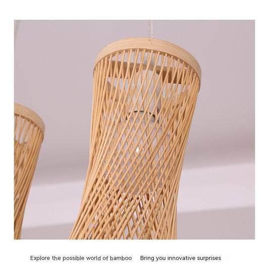 Chinese Style Bamboo Artwork Chandelier - - Lights