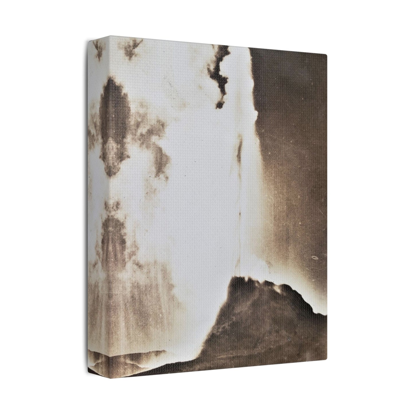 White Dome Geyser Yellowstone Satin Canvas, Stretched