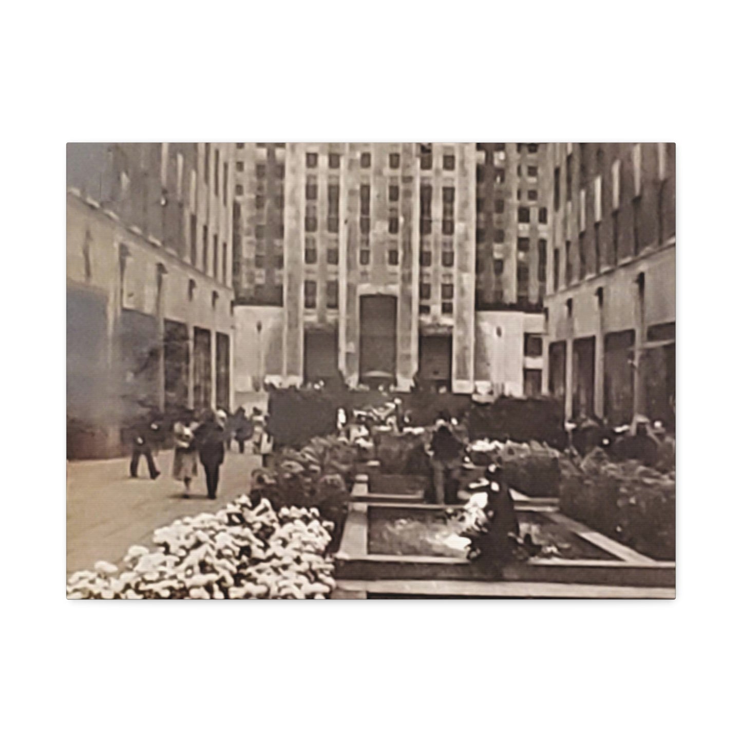 Rockefeller Plaza Stretched Canvas