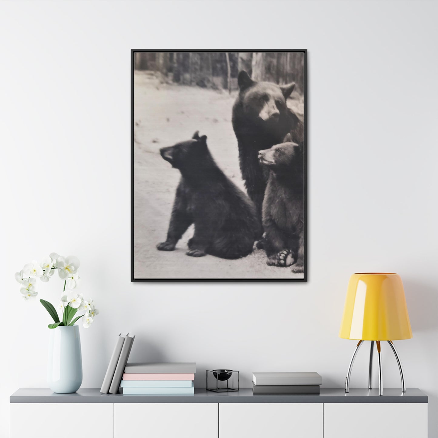 Yellowstone Back Bears Gallery Canvas Wraps, Vertical Frame