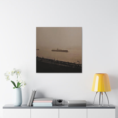 Navy Day New York Hudson River October 27th 1945 War Ships Canvas Gallery Wraps 30″ x 30″ 1.25"