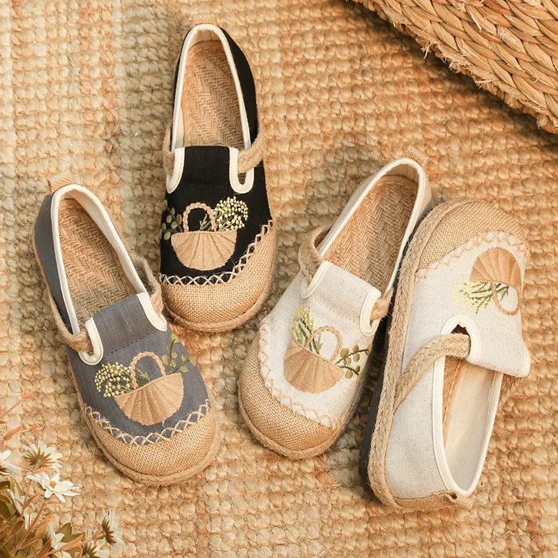 Embroidered Shoes Flat Heel Hanfu Cloth Footwear Female Embroidered Shoes