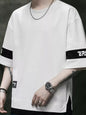 Men's Plus Size Contrast Trim Short Sleeve T-Shirt - White -