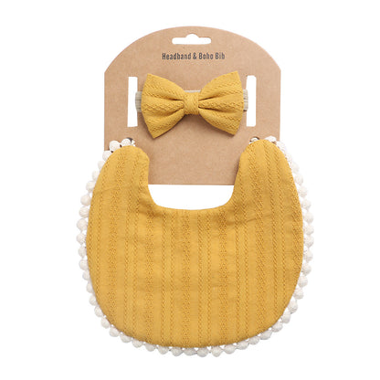 Floral Baby Bib & Headband Combo - DP021 1 - bib set