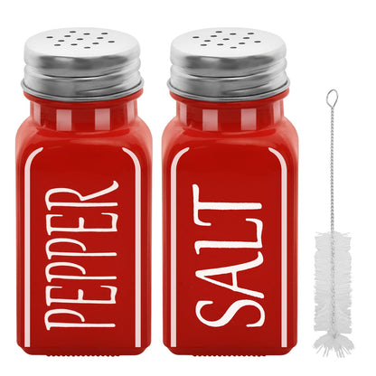 Red Glass Vintage Salt and Pepper Shakers - Red - salt and pepper shakers
