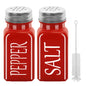 Red Glass Vintage Salt and Pepper Shakers - Red - salt and pepper shakers