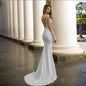 Elegant Mermaid Lace Bridal Gown - White Size14 -