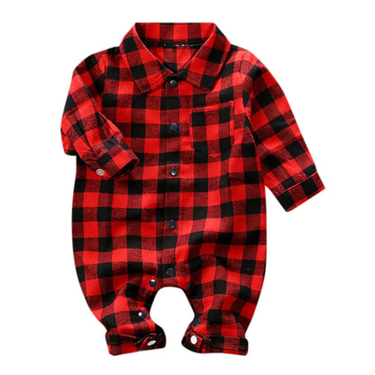 Baby Plaid Onesie Jumpsuit Red 59cm