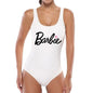 Barbie Doll One-Piece Swimsuit with Lettering