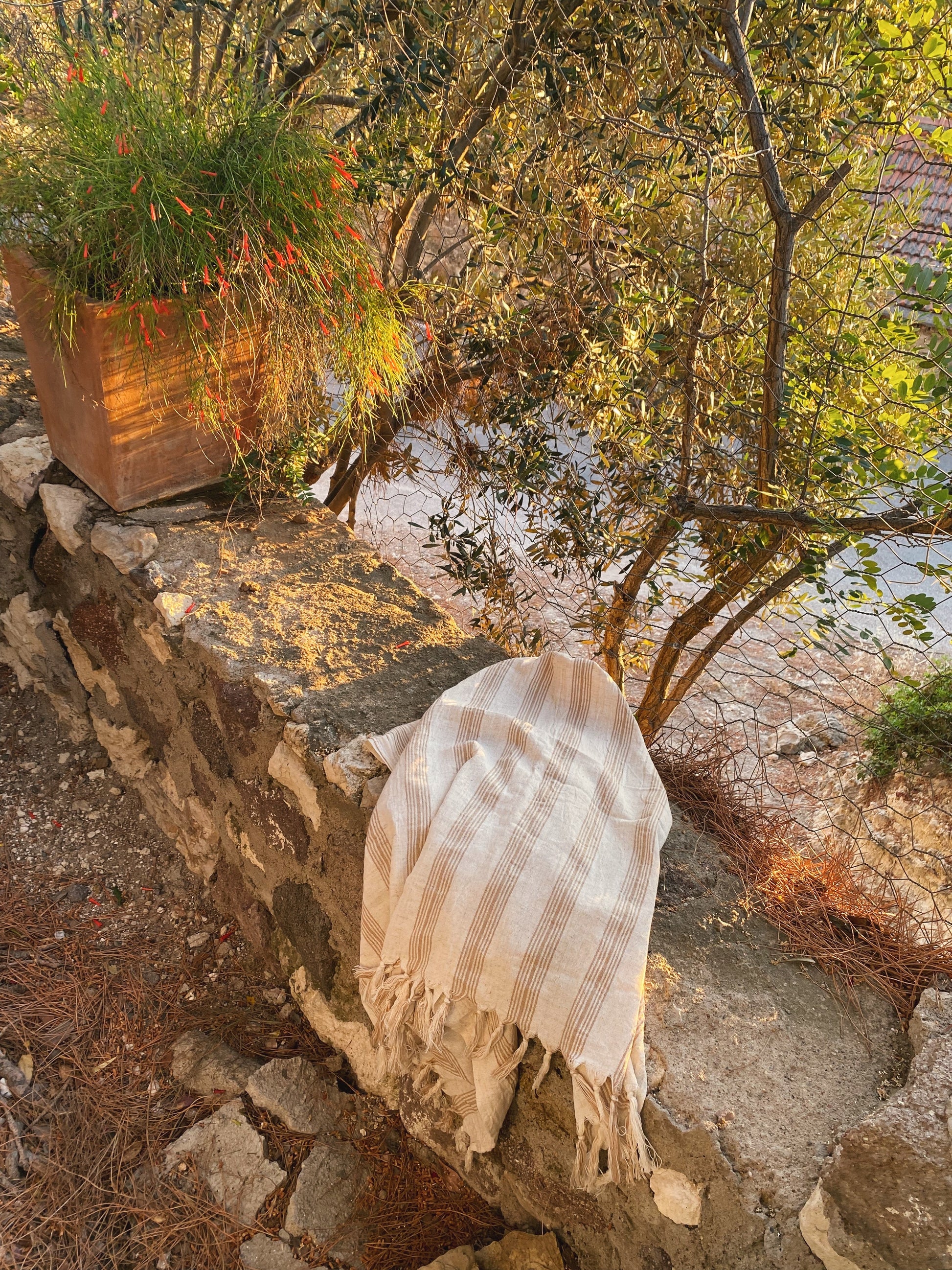 Ciragan Cotton Linen Towel - - Towels