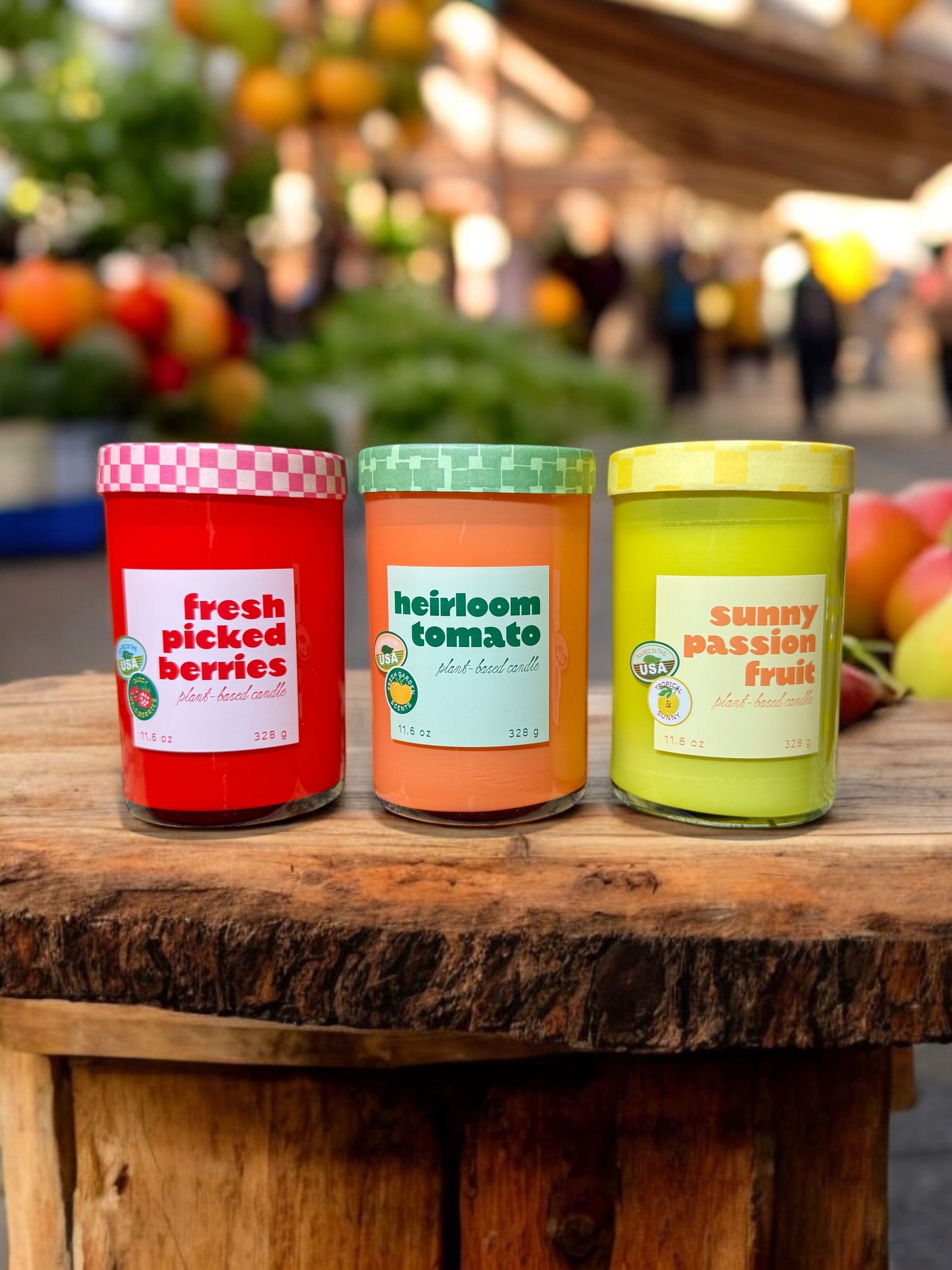 Fresh Picked Berries Farmers Market Glass Candle - - Candles & Accessories
