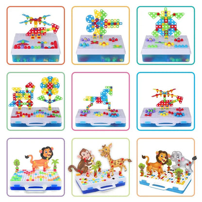 3D Mosaic Puzzle Building Set with Tools - Kia Day Design