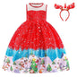 Girls Christmas Dress red light blue 9T