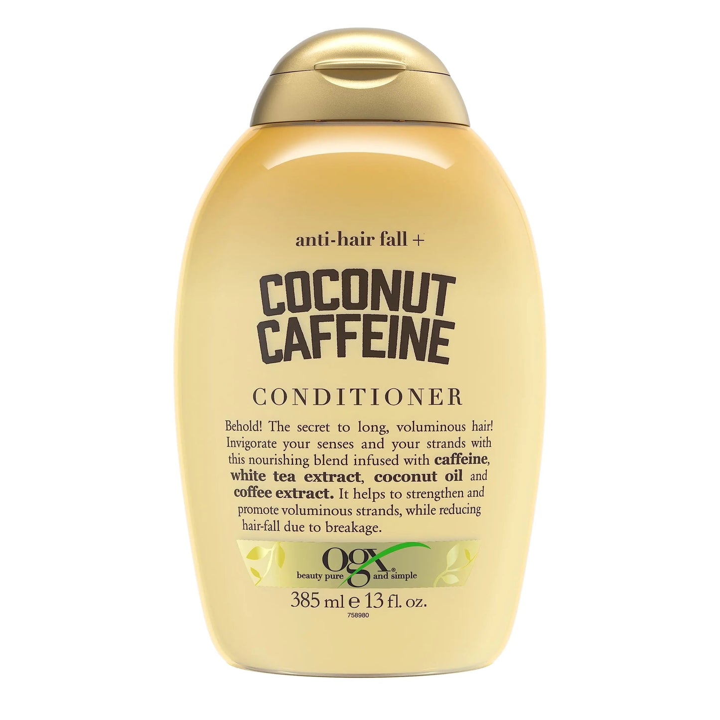 OGX Anti-Hair Fall + Coconut Caffeine Strengthening Conditioner with Caffeine Coconut Oil & Coffee Extract 13 Fl Oz Kia Day Design