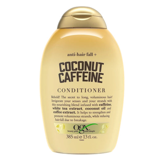 OGX Anti-Hair Fall + Coconut Caffeine Strengthening Conditioner with Caffeine Coconut Oil & Coffee Extract 13 Fl Oz Kia Day Design