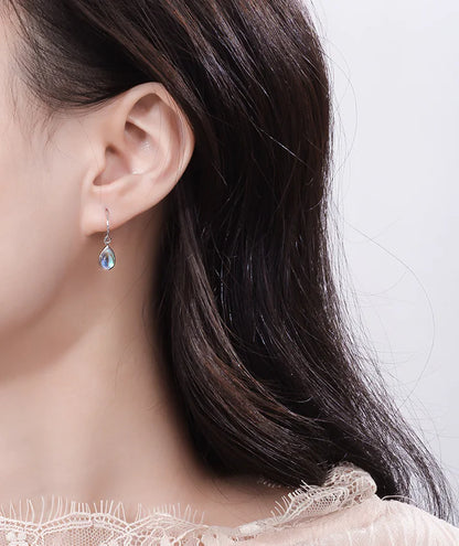 Sterling Silver Waterdrop Gradient Glass Earrings - Kia Day Design