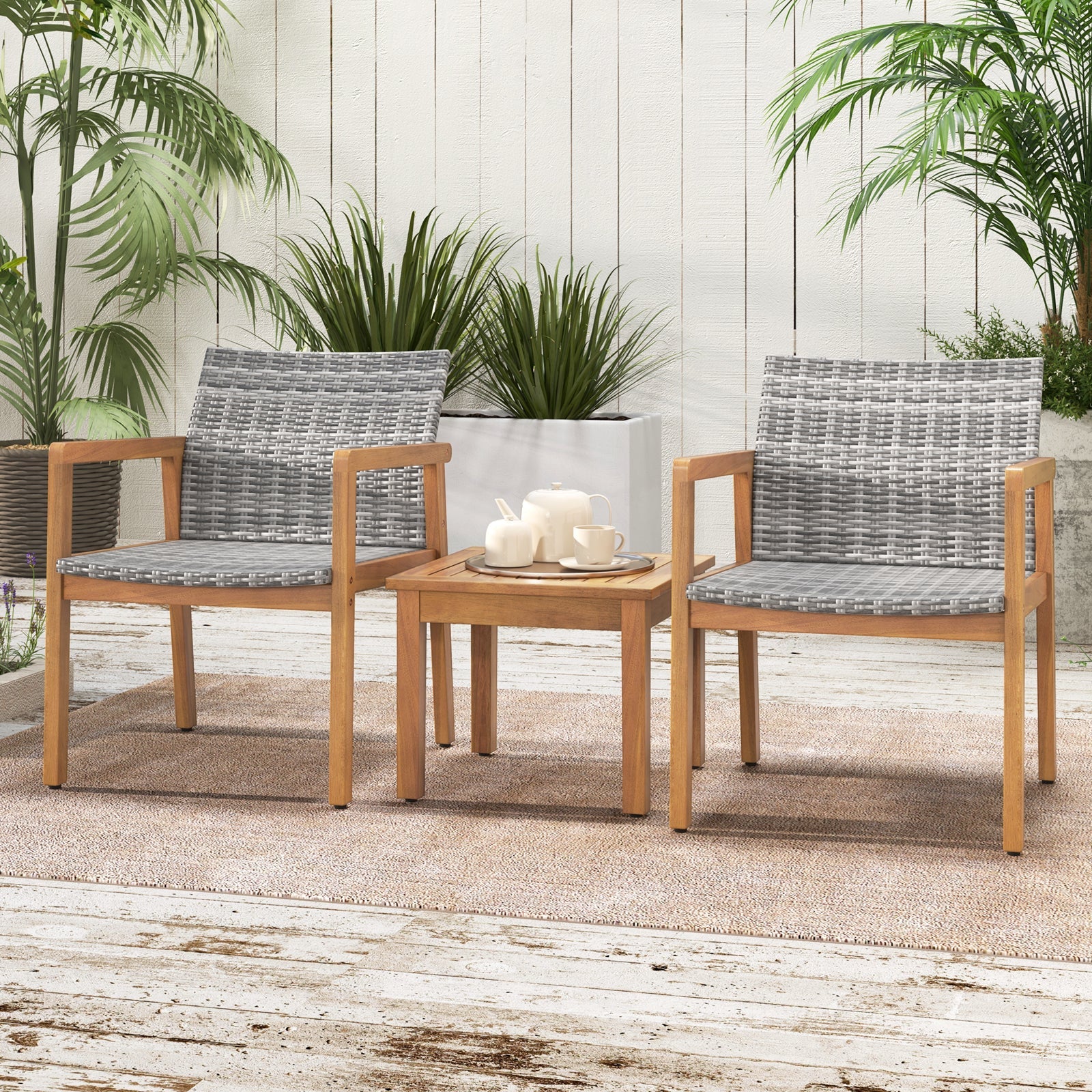 3 Pieces Patio Furniture Set  with Chair- DirectDeals- {{Product type}}