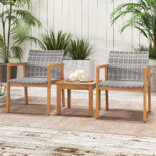3 Pieces Patio Furniture Set with Chair - - patio set