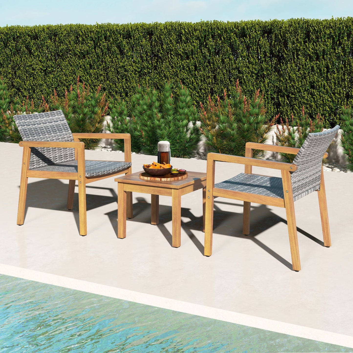 3 Pieces Patio Furniture Set  with Chair- DirectDeals- {{Product type}}