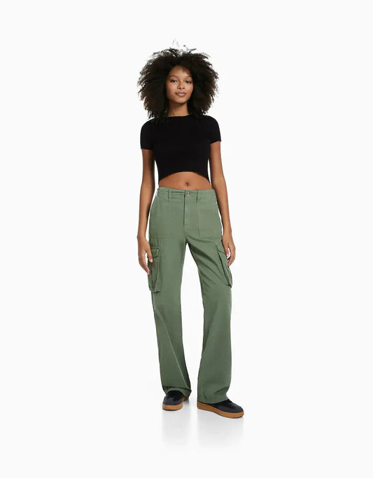 2023 Spring/Summer Casual Olive Green Cargo Pants Kia Day Design