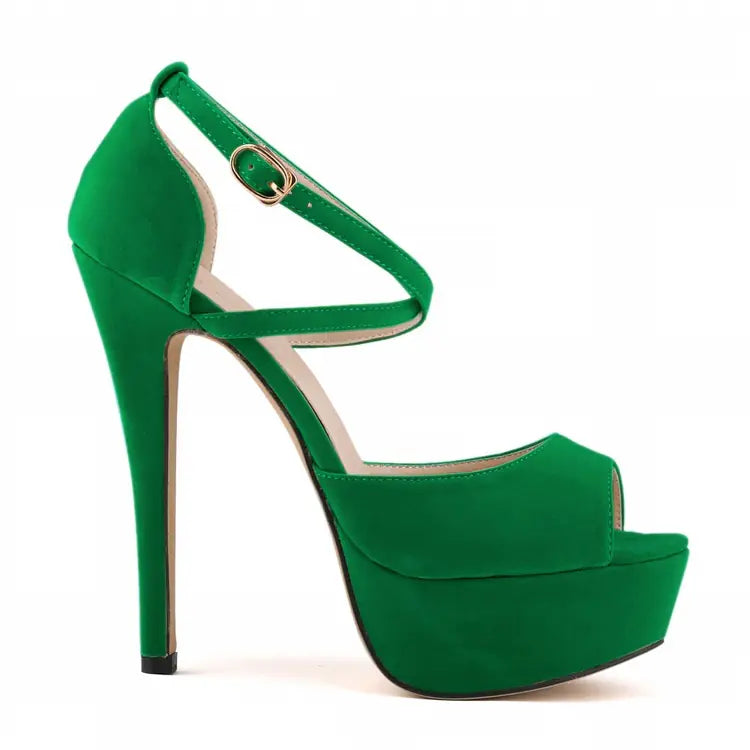 High Heel Nightclub Sandals - Green 35 - heels