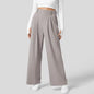 Solid Wide Leg Pants For Woman Work Business Grey Extra Extra Large