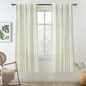 Loden Green Vertical Striped Linen Textured Semi Sheer 63-Inch-Long Curtains 2 Panels - Kia Day Design