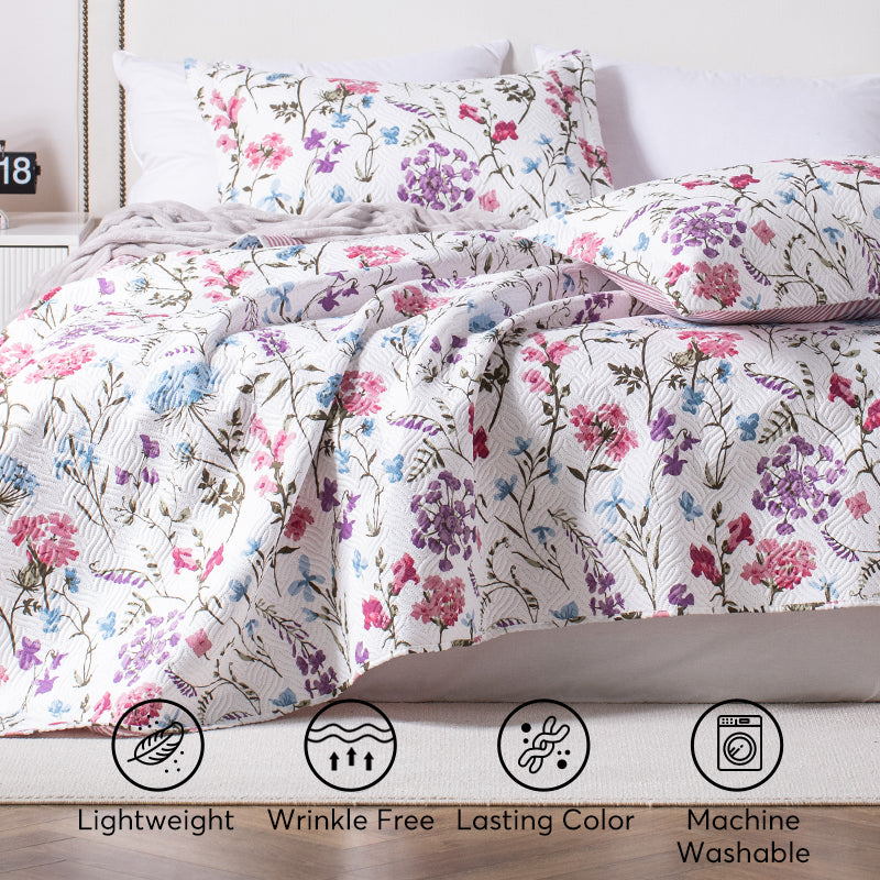 Kasentex Spring Floral Quilt Set- Kasentex- {{Product type}}