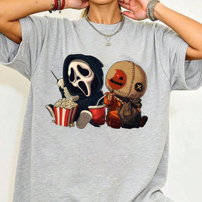 "Mini Halloween Popcorn" T-shirt - Cute Unisex Holiday Tee, Spooky Season Apparel - - T-Shirt