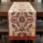 Tache Elegant Burgundy Ornate Paisley Woven Tapestry Table Runner - - Table Runner