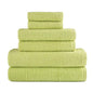 6-Piece: Dan River Popcorn Cotton Bath Towel Set - Sage Green - Bath