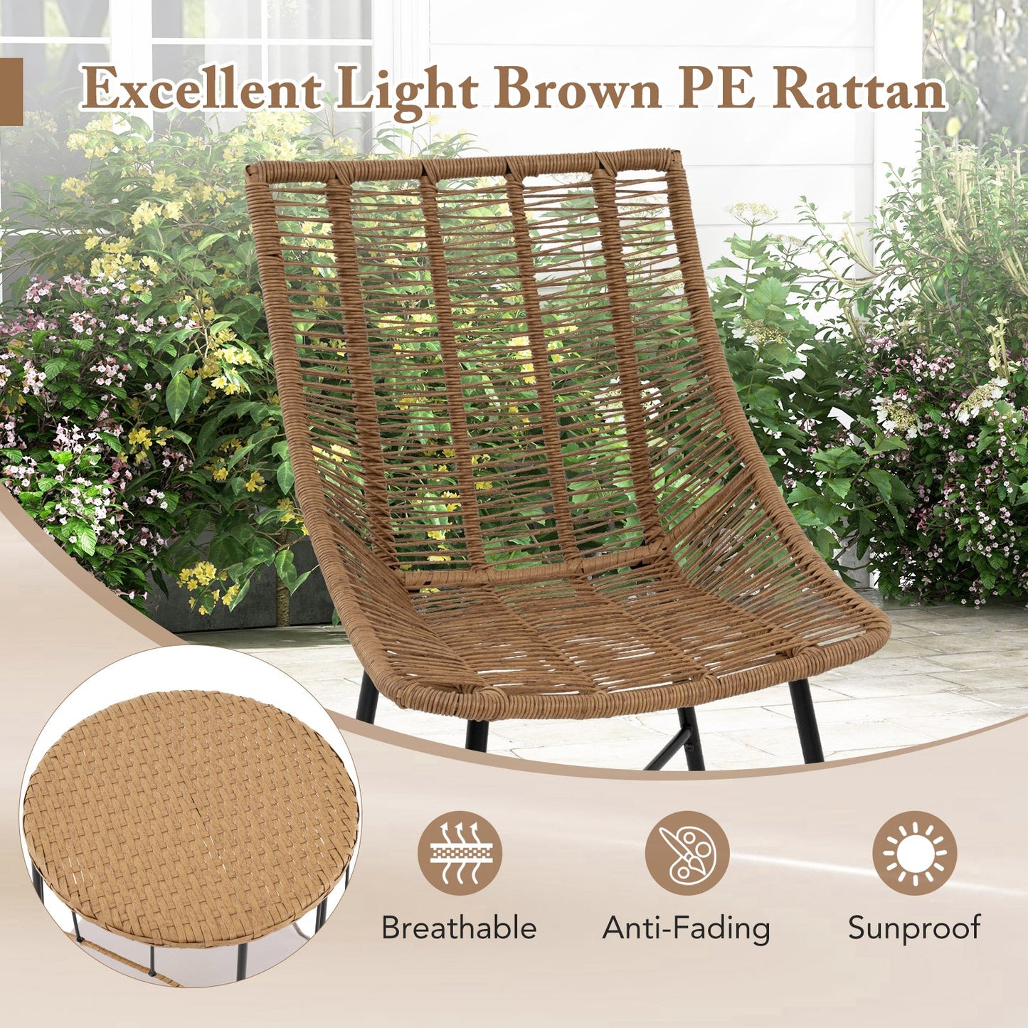 3 Piece Outdoor Furniture Set with Pet Housefor Patio Yard-Brown- DirectDeals- {{Product type}}
