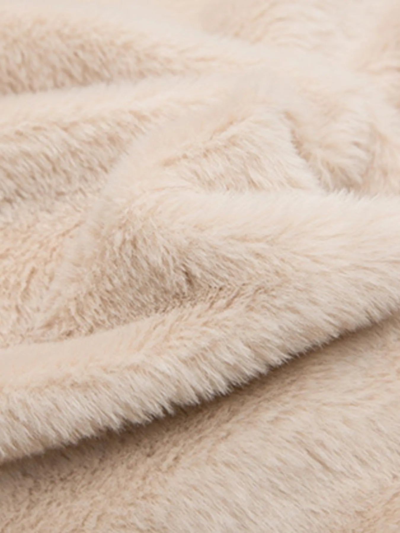 Men's Faux Fur Hooded Zip Up Jacket - -