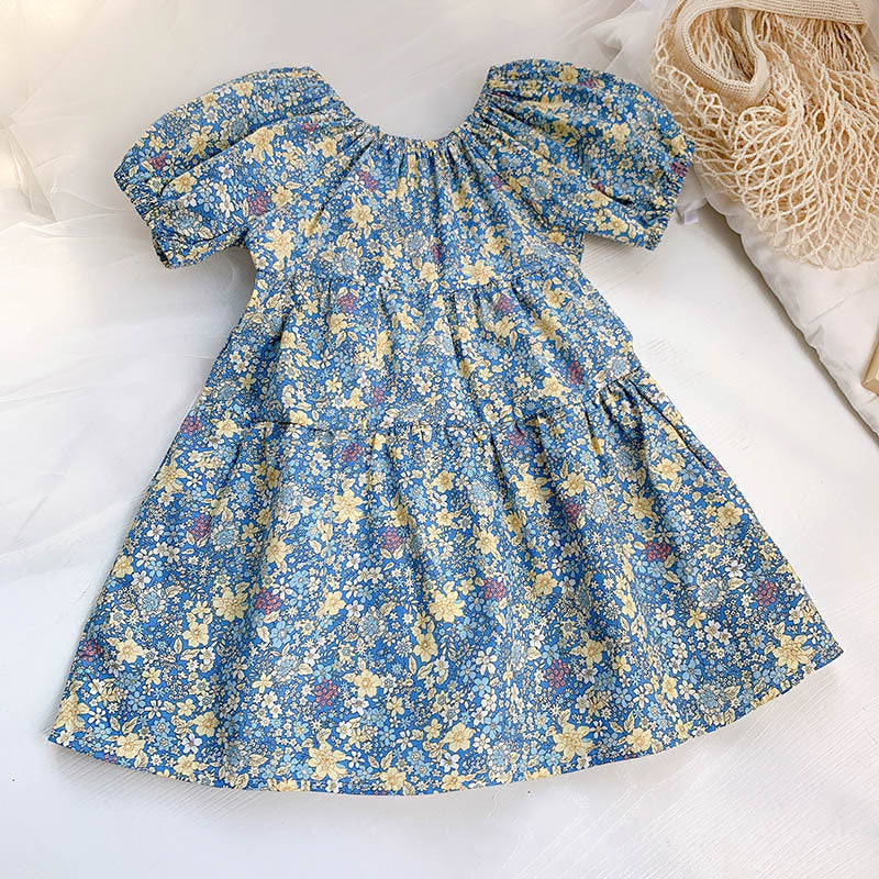 Country Charm Halter Dress for Girls - Blue 130cm - dress