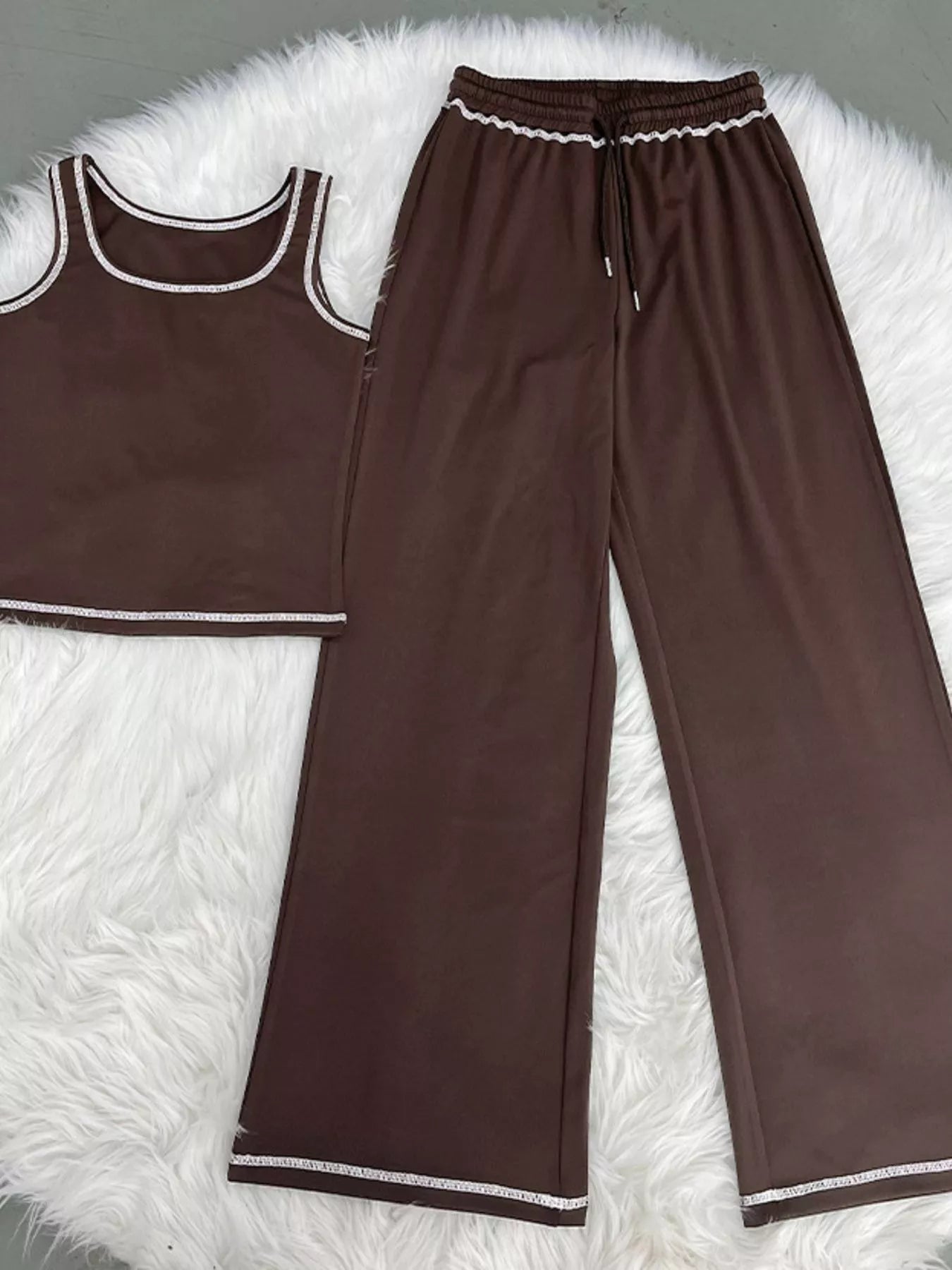 Scoop Neck Tank Top and Drawstring Pants Set- Shopimist- {{Product type}}