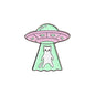 Cartoon Jewelry Alien Spaceship Brooch Accessory - C - pins
