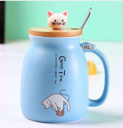Ceramic Mug Duo with Lids - Blue - mugs