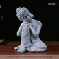 Resin Zen Buddha Garden Statue – Indoor & Outdoor Asian Home Decor - Gray Sitting Buddha - Garden Statues