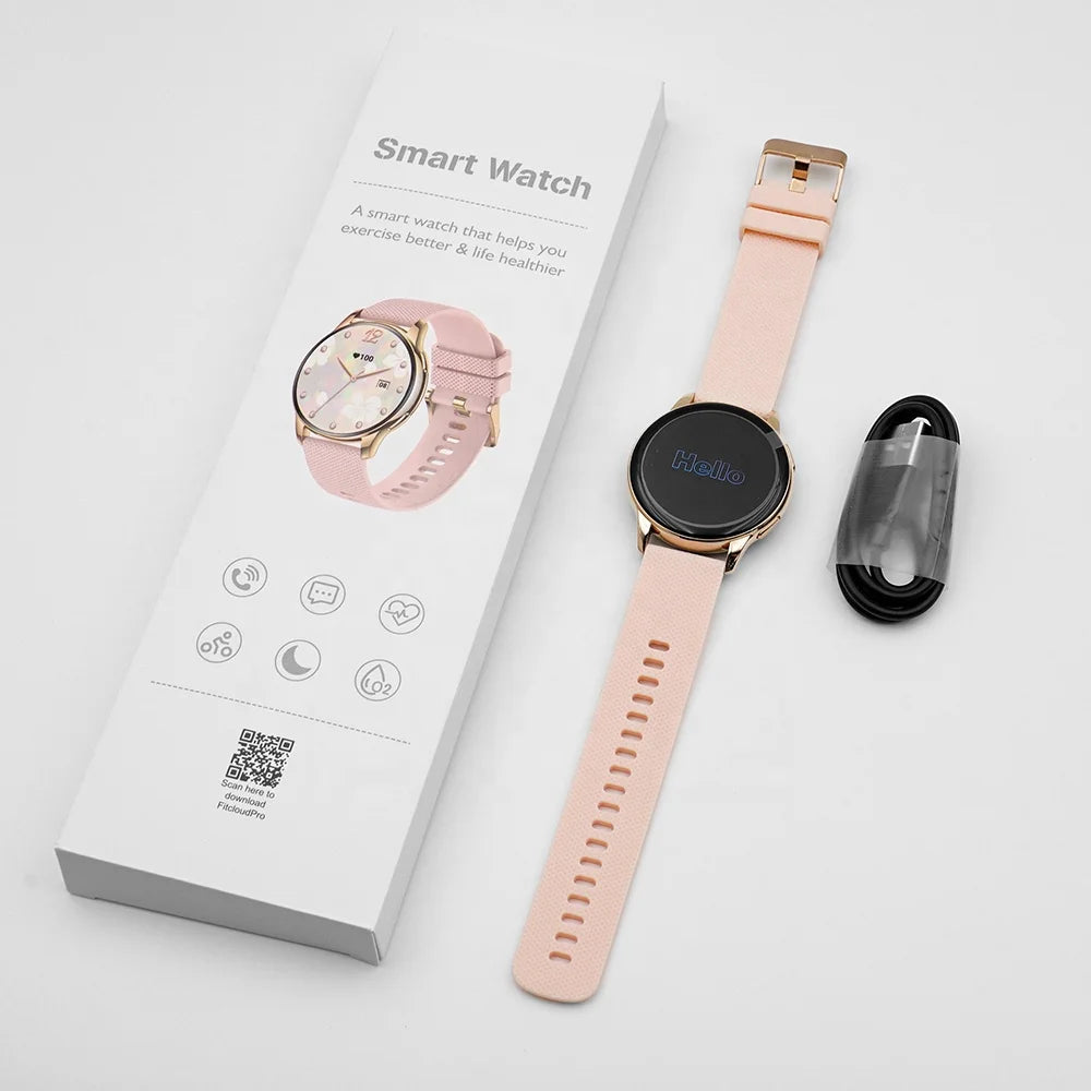 Smart Watch Ladies AMOLED Screen BT Call 300mAh