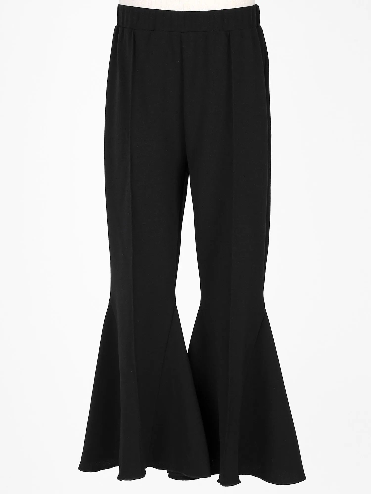 Girls Flare Black Ruffle Bell-Bottom Pants