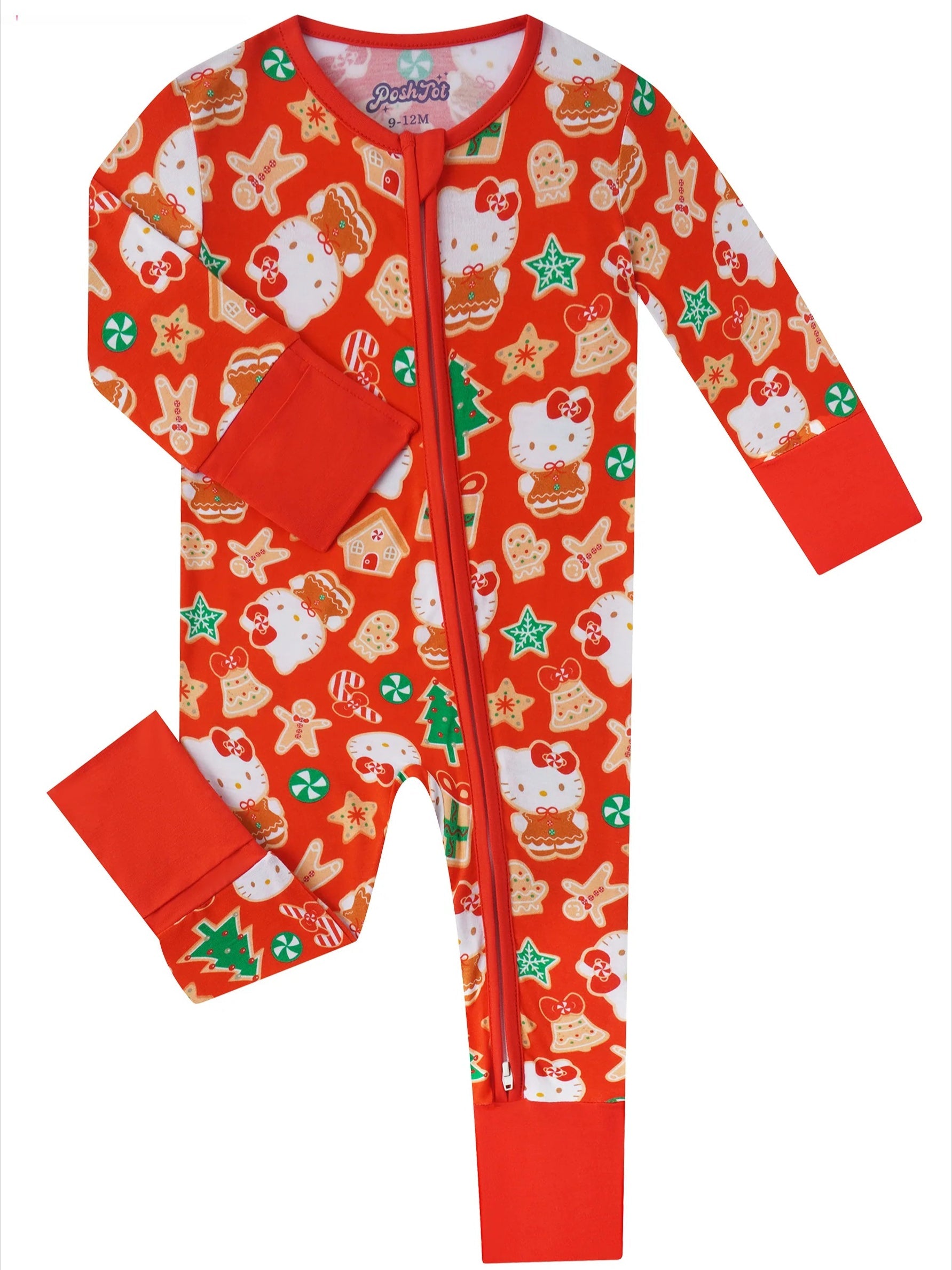 PoshTOT Sanrio Hello Kitty Christmas Bamboo Baby Convertible Zippy Romper - - Zippy Romper