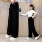 Girls High Waisted Pants Black