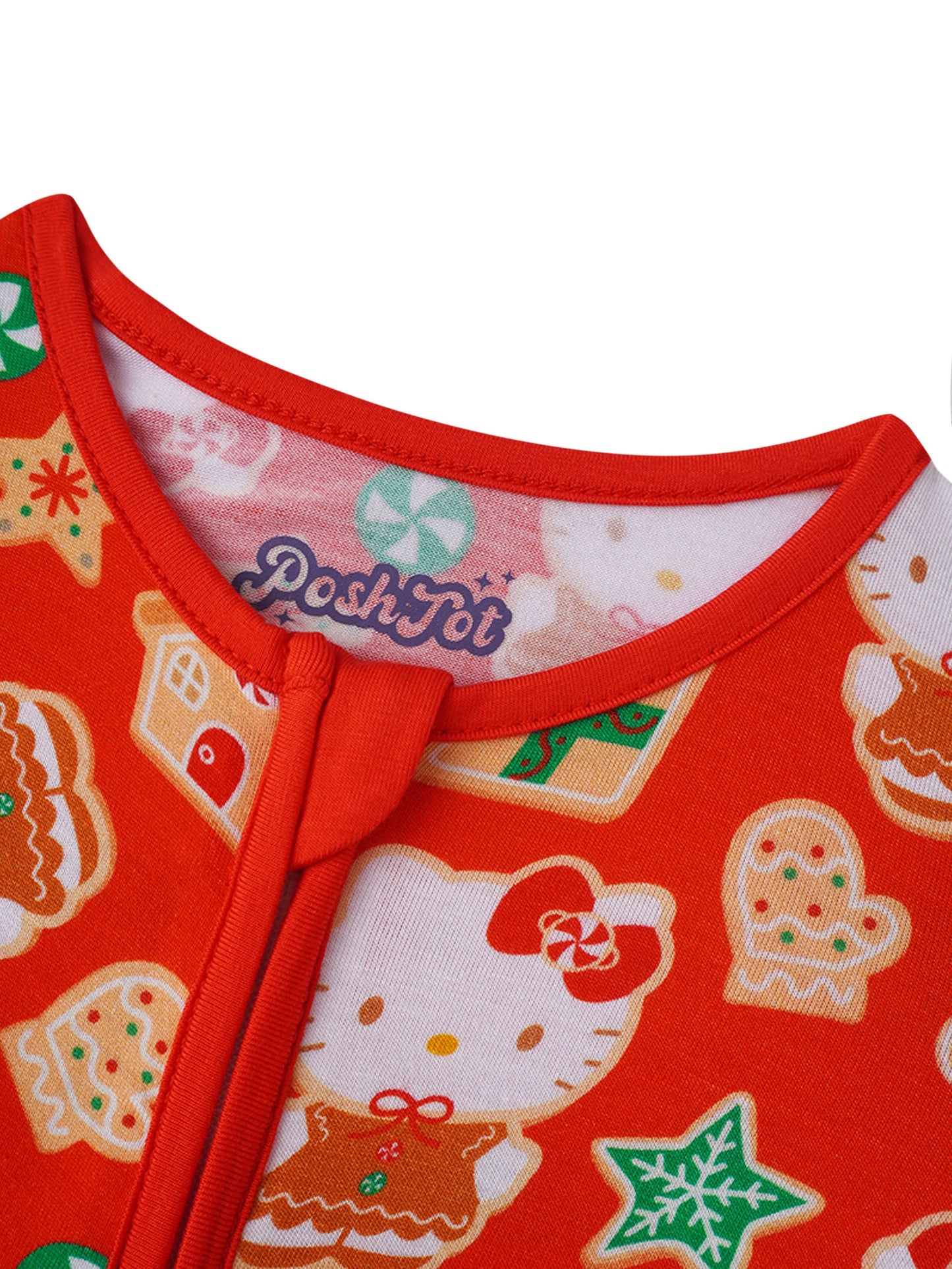 PoshTOT Sanrio Hello Kitty Christmas Bamboo Baby Convertible Zippy Romper - - Zippy Romper